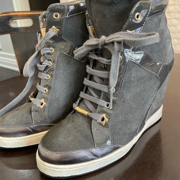 Jimmy Choo Colorblock Wedge Sneakers - Picture 2 of 10